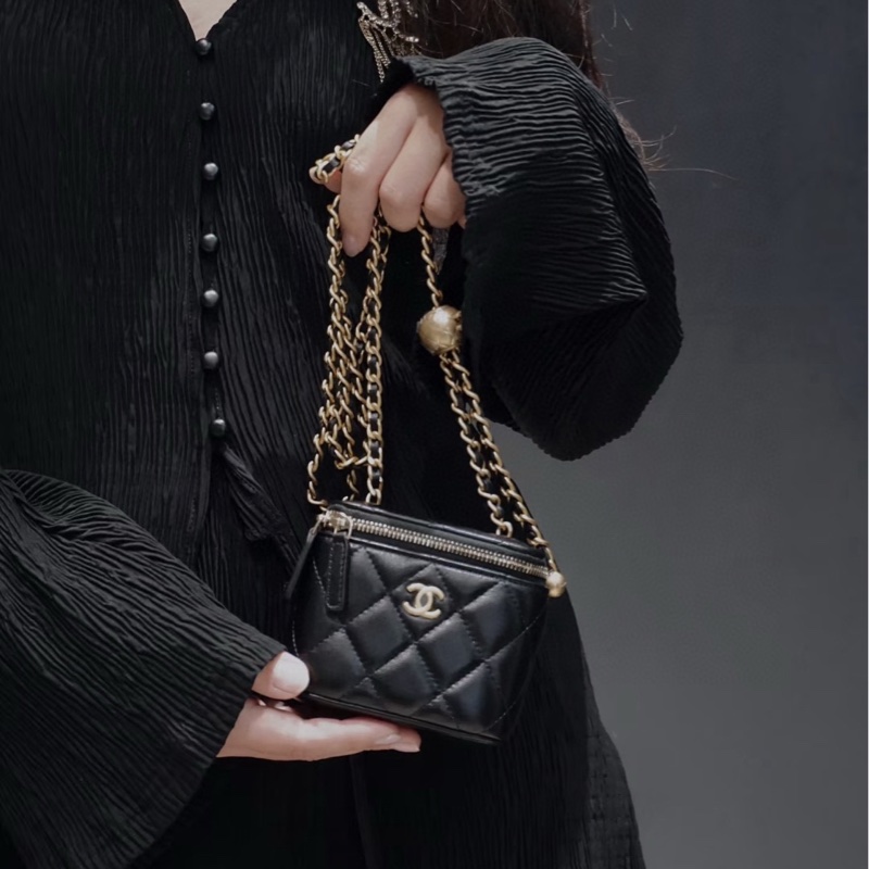 ✨Chanel 黑金鏈條盒子包 金球扣有調節功能 99新🖤-1