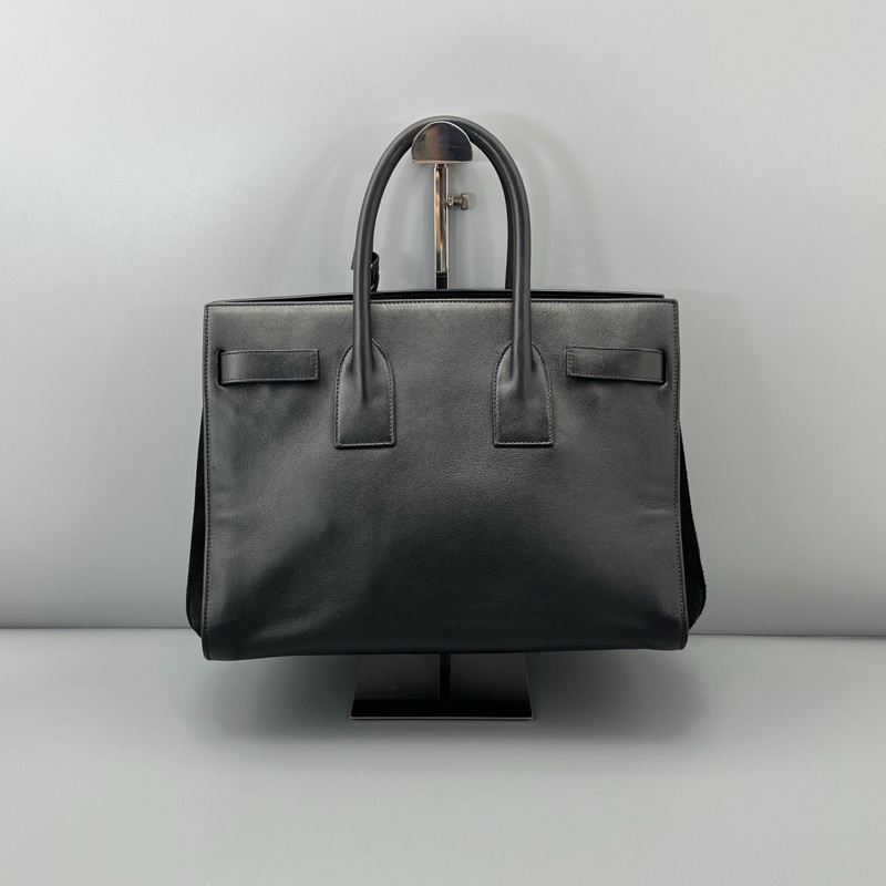 97新 二手YSL風琴手提包中號黑色/33*23*16cm-0