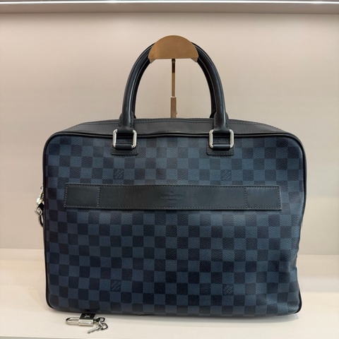 LV 路易威登 經典藍棋盤格公文包 手提單肩斜挎包 拉鍊內外都有隔層 年輕活力 百搭又耐用 容量超大