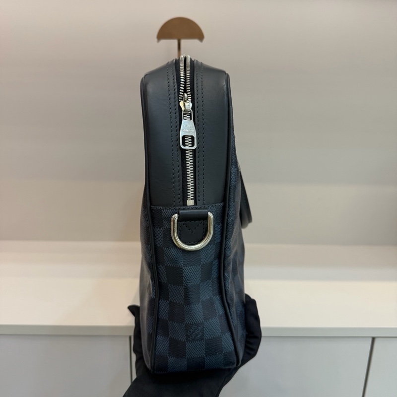 LV 路易威登 經典藍棋盤格公文包 手提單肩斜挎包 拉鍊內外都有隔層 年輕活力 百搭又耐用 容量超大-2