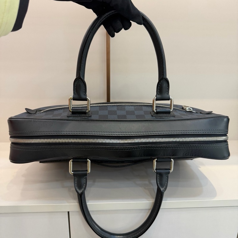 LV 路易威登 經典藍棋盤格公文包 手提單肩斜挎包 拉鍊內外都有隔層 年輕活力 百搭又耐用 容量超大-5