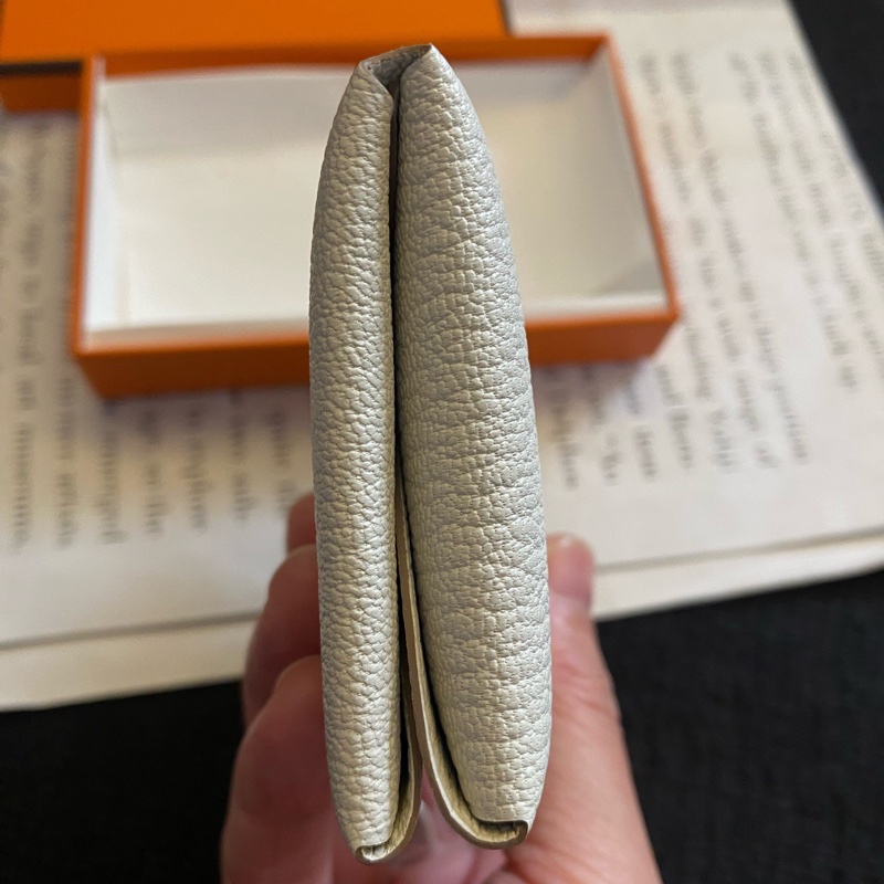 全新Hermes愛馬仕 蘑菇白銀扣 卡包 B刻 尺寸:10×7-4