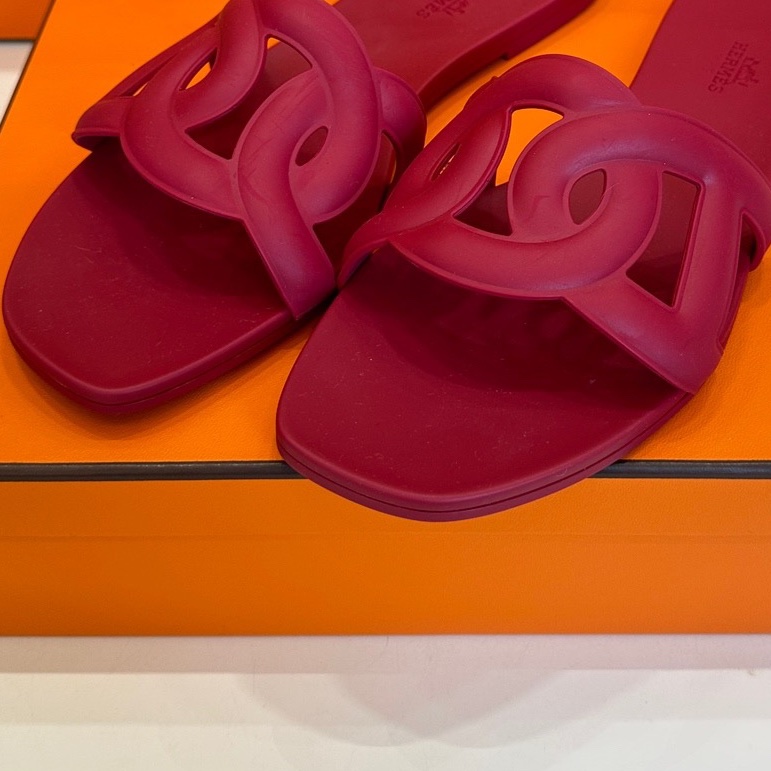 全新❤️Hermes/愛馬仕 Aloha豬鼻子拖鞋 玫粉色 40碼-3