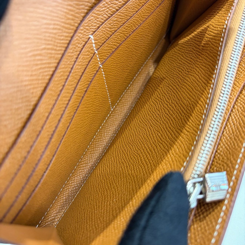 🌈Hermes🧡Kelly wallet長銀包🧡金棕銀扣🧡99新🌈Epsom皮🌟stamp X🌟-1