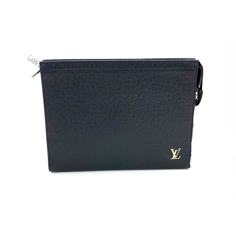 99新❤️ LV/路易威登 黑色全皮手拿包 尺寸27/21 芯片 公價10500-0