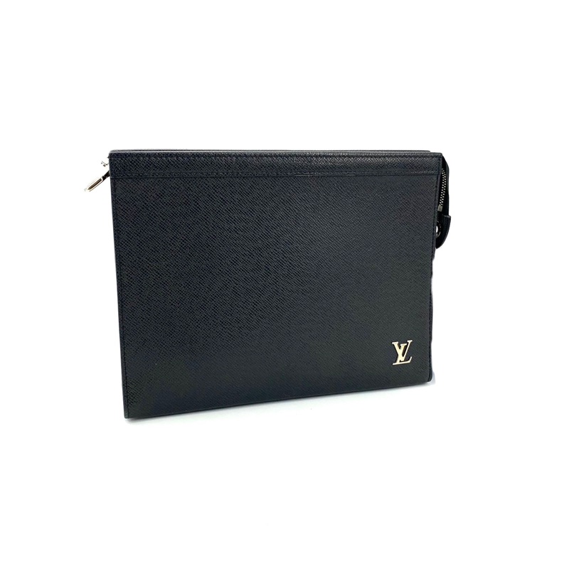 99新❤️ LV/路易威登 黑色全皮手拿包 尺寸27/21 芯片 公價10500-2