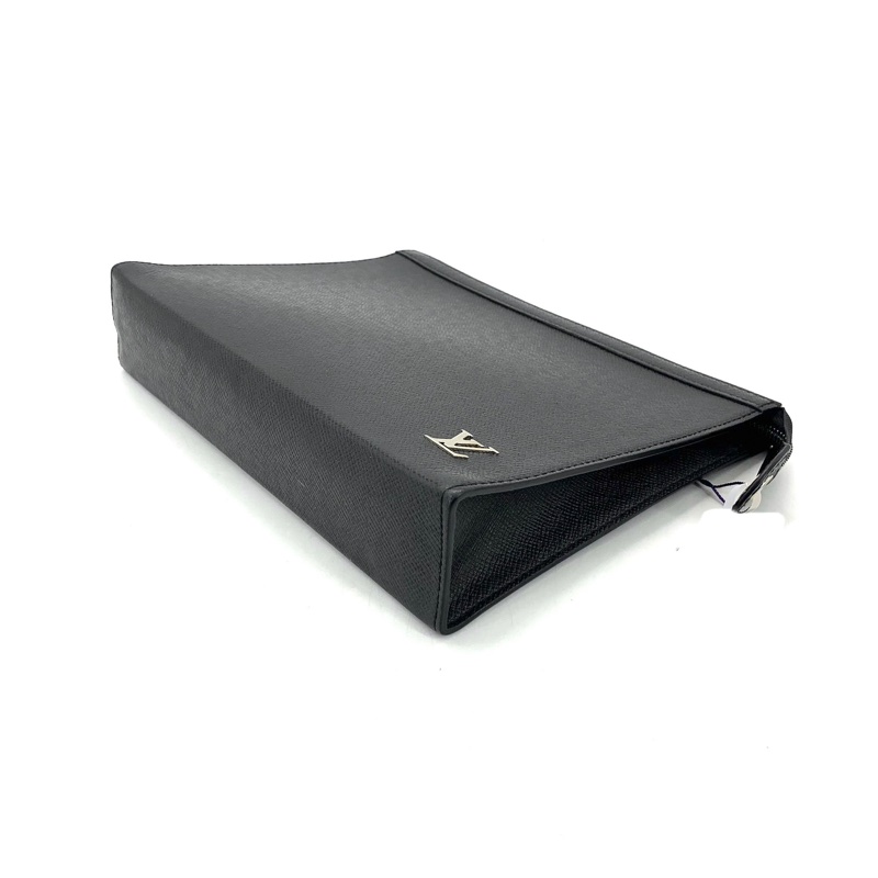 99新❤️ LV/路易威登 黑色全皮手拿包 尺寸27/21 芯片 公價10500-4