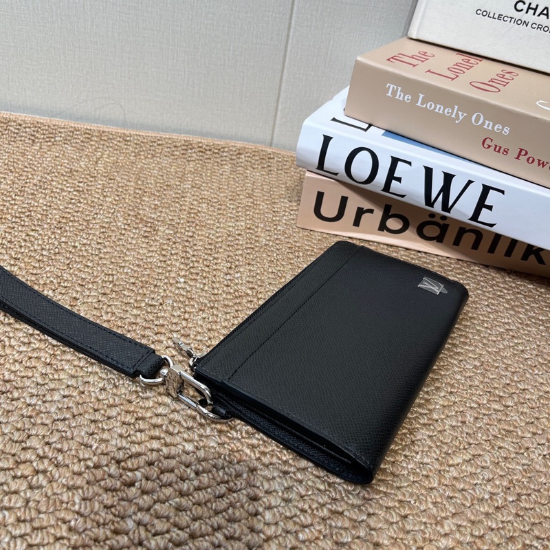 99新❤️LV 路易威登 Zippy 銀色LV金屬標識長款拉鍊 針葉林皮革 手提手拿錢包 黑色 編碼芯-3