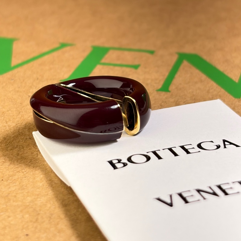 🎁全新盒裝 BV Bottega Veneta 葆蝶家 925純銀 咖啡色 琺瑯 戒指-3