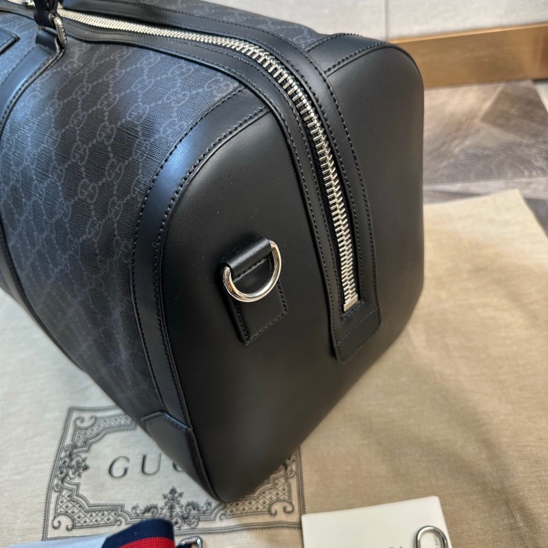 全新❤️Gucci 古馳 雙G logo旅行袋 手提單肩斜挎包 搭配紅藍織帶 時尚大容量 日常健身旅行-2