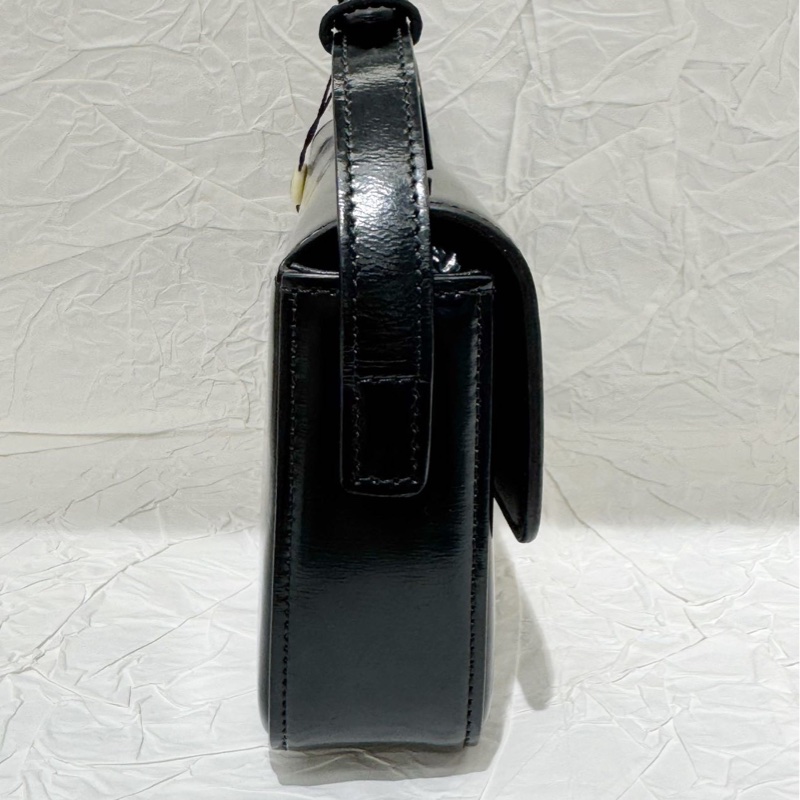 98新❤️赛琳Celine凯旋门全皮腋下包黑色-2