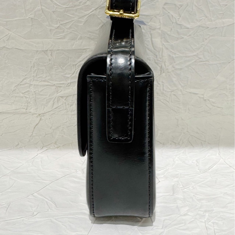 98新❤️赛琳Celine凯旋门全皮腋下包黑色-3