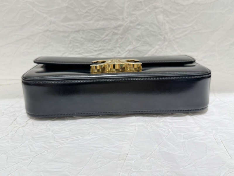 98新❤️赛琳Celine凯旋门全皮腋下包黑色-4