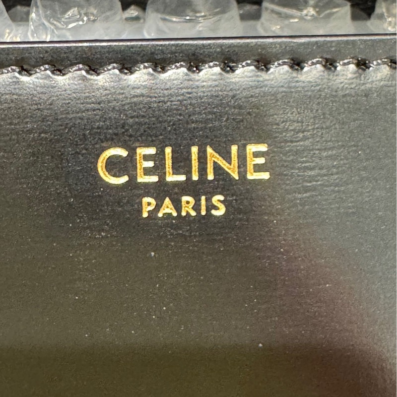 98新❤️赛琳Celine凯旋门全皮腋下包黑色-9