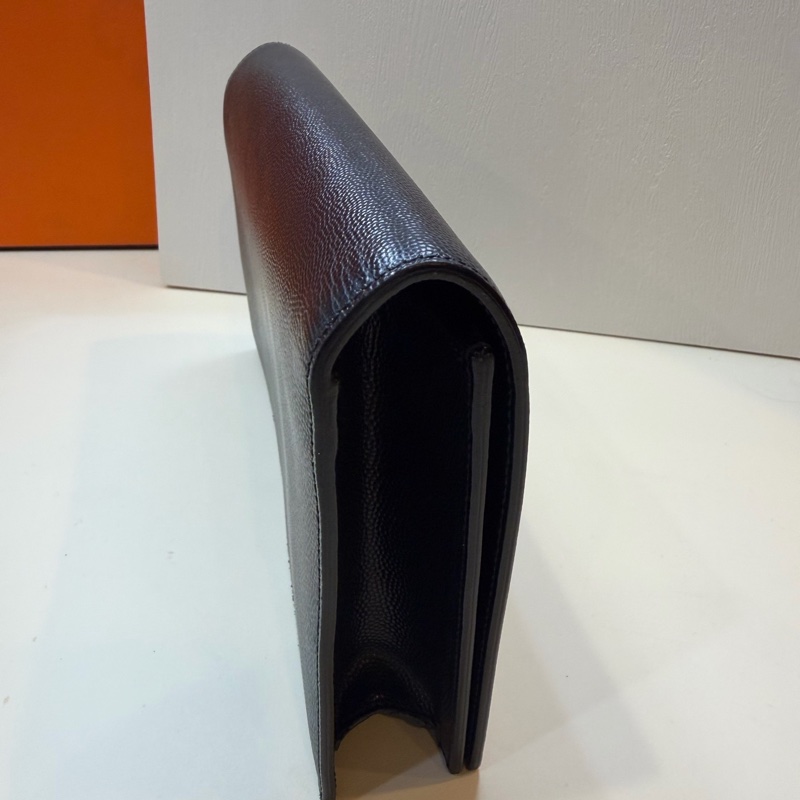 YSL 聖羅蘭 魚子醬kate 底長24cm 黑色手拿包-2