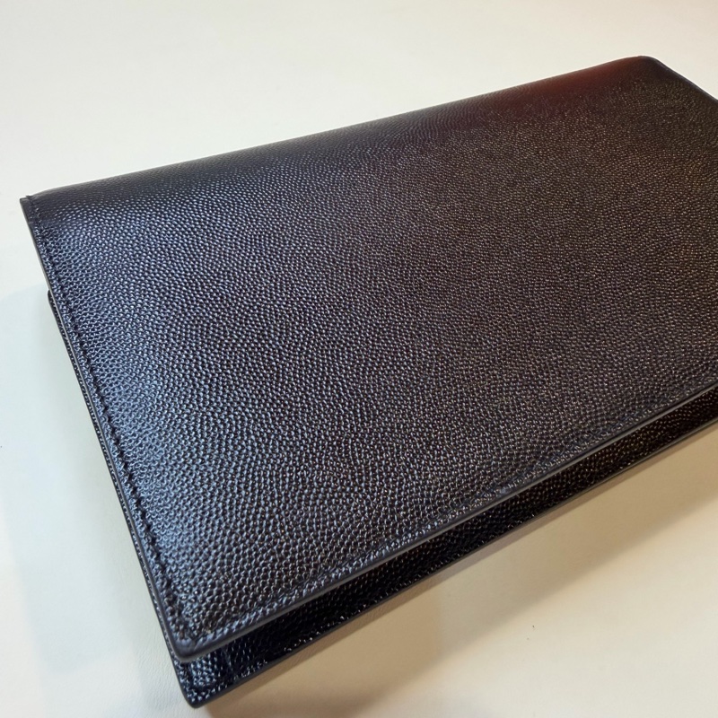 YSL 聖羅蘭 魚子醬kate 底長24cm 黑色手拿包-7