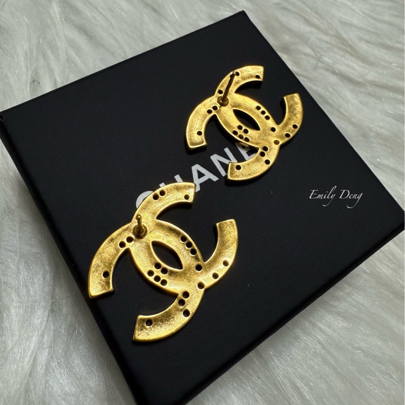 Chanel 經典雙C老錢風耳環-4