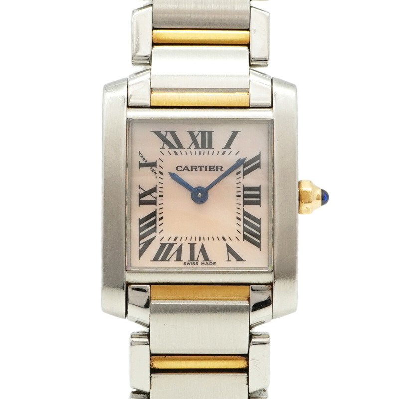 卡地亞 Tank Française SM W51027Q4 粉紅錶盤女錶-0