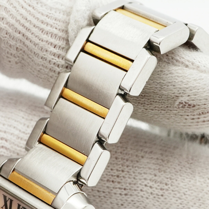 卡地亞 Tank Française SM W51027Q4 粉紅錶盤女錶-6