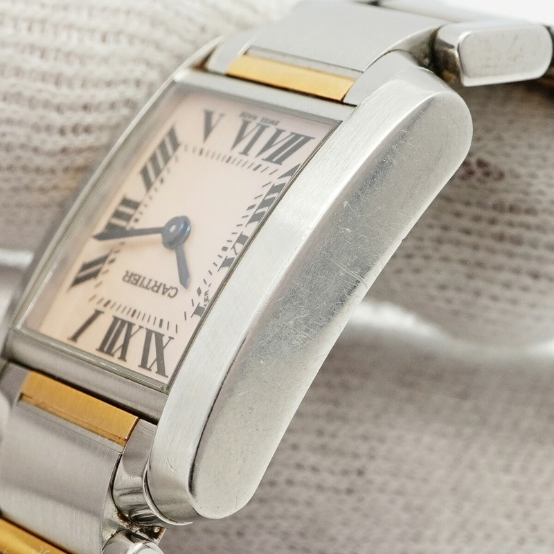 卡地亞 Tank Française SM W51027Q4 粉紅錶盤女錶-7