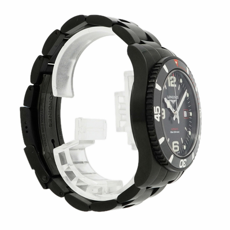 浪琴錶 HydroConquest L3.742.2 黑色錶盤男士腕錶-2