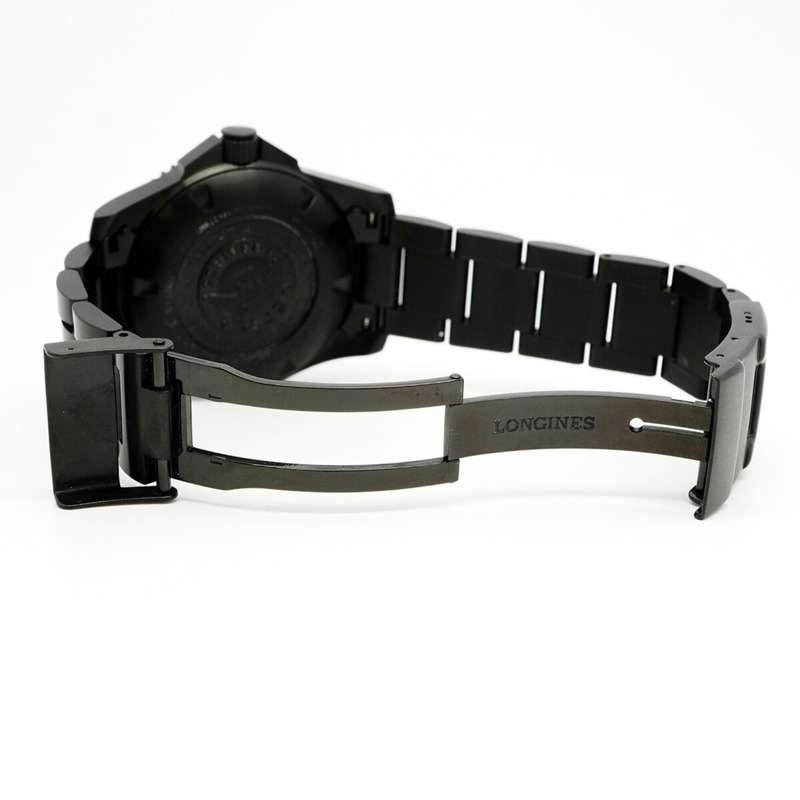 浪琴錶 HydroConquest L3.742.2 黑色錶盤男士腕錶-3