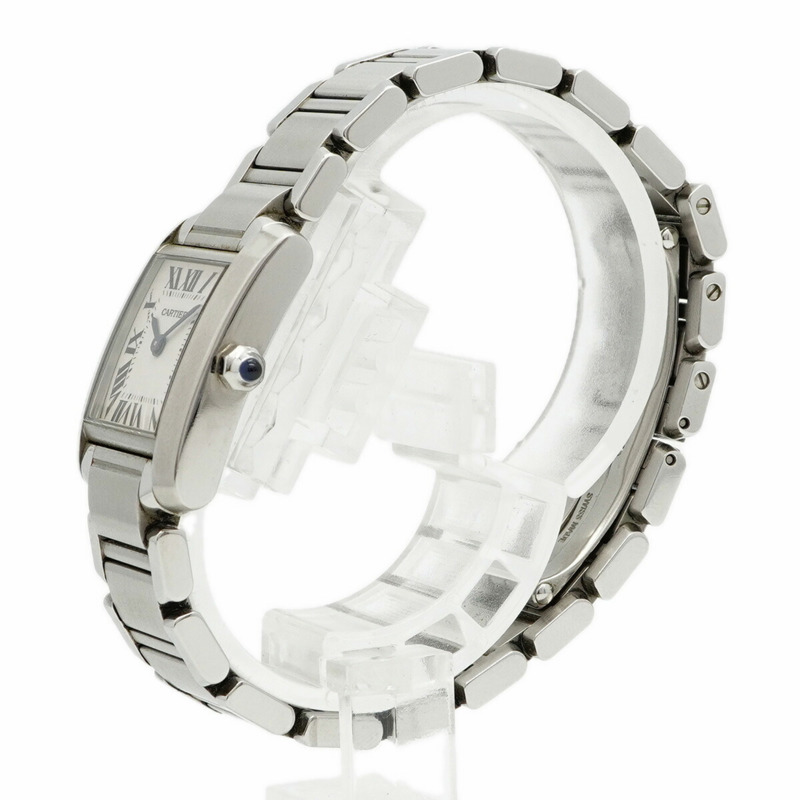 卡地亞 Tank Française SM W51008Q3 白色錶盤女錶-1