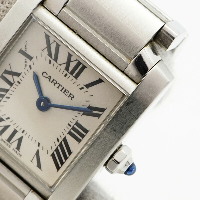 卡地亞 Tank Française SM W51008Q3 白色錶盤女錶-6