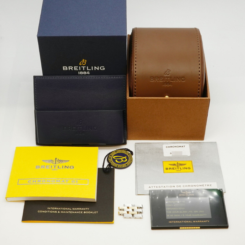 百年靈 Chronomat 41 CB0140 銀色錶盤男士腕錶-9
