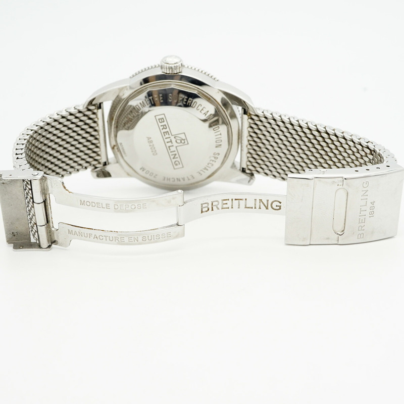 百年靈超級海洋AB2020海軍藍錶盤男士腕錶-3