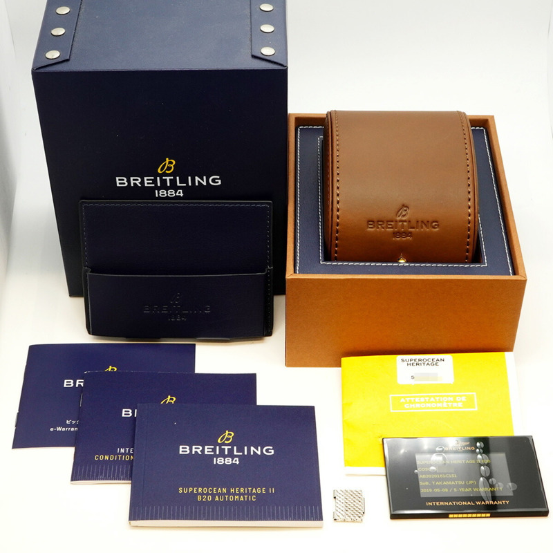 百年靈超級海洋AB2020海軍藍錶盤男士腕錶-9