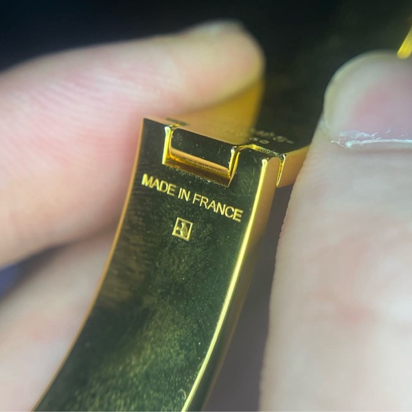 Hermes愛馬仕橘色clic H琺瑯手鐲-11