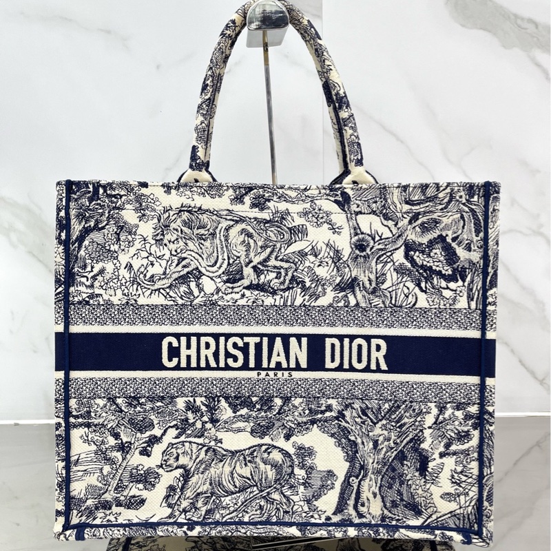 Dior 迪奧 BookTote 大號藍色動物園系列 托特包Tote-0