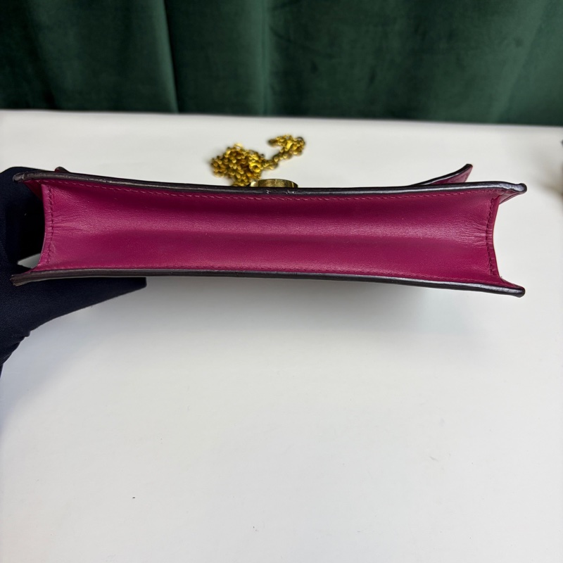 98新❤️LV/路易威登 Flore小花WOC鏈條包，經典老花拼玫紅，鏈條肩帶都在，內里乾淨-5