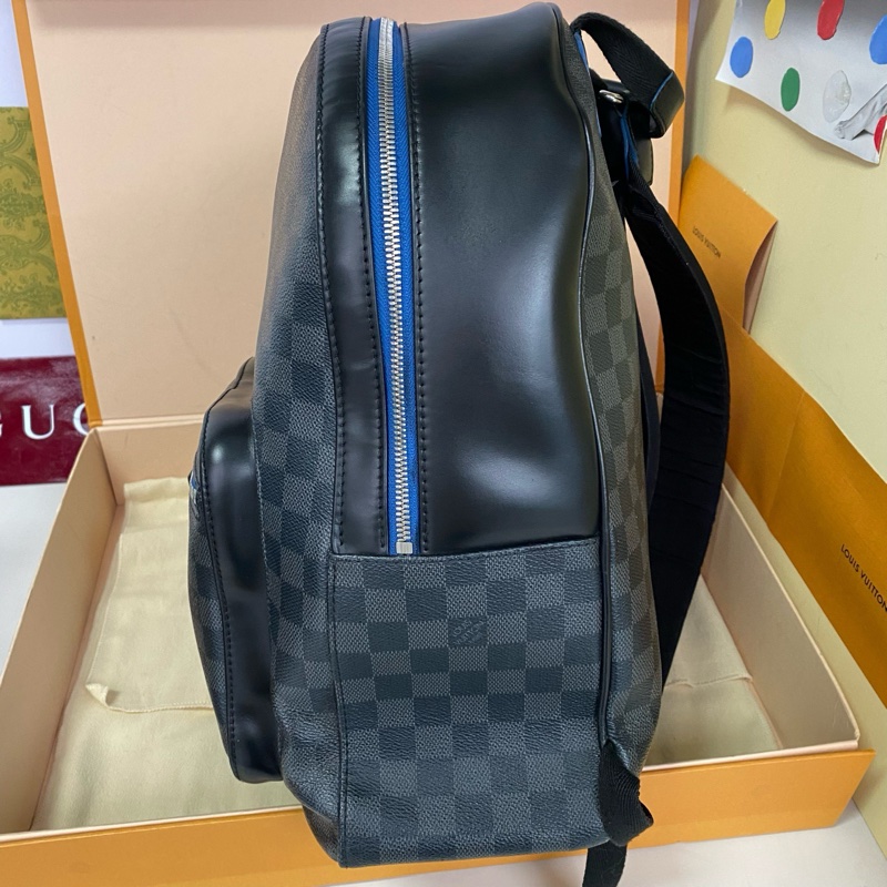 99新性價比巨高 5折拿下 LV棋盤格Josh雙肩包黑藍配色-1