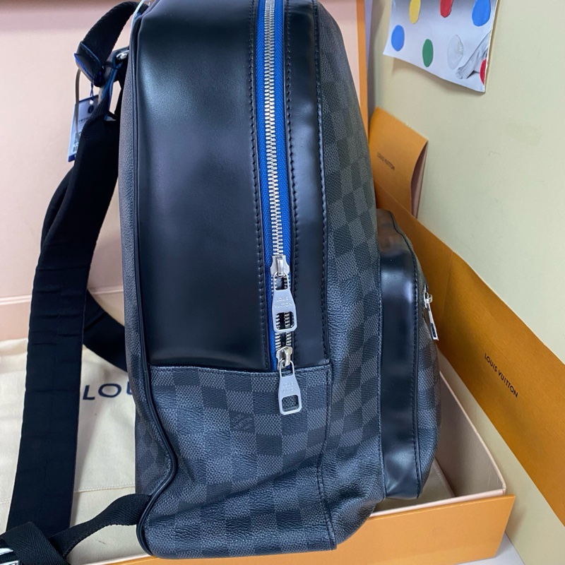 99新性價比巨高 5折拿下 LV棋盤格Josh雙肩包黑藍配色-3