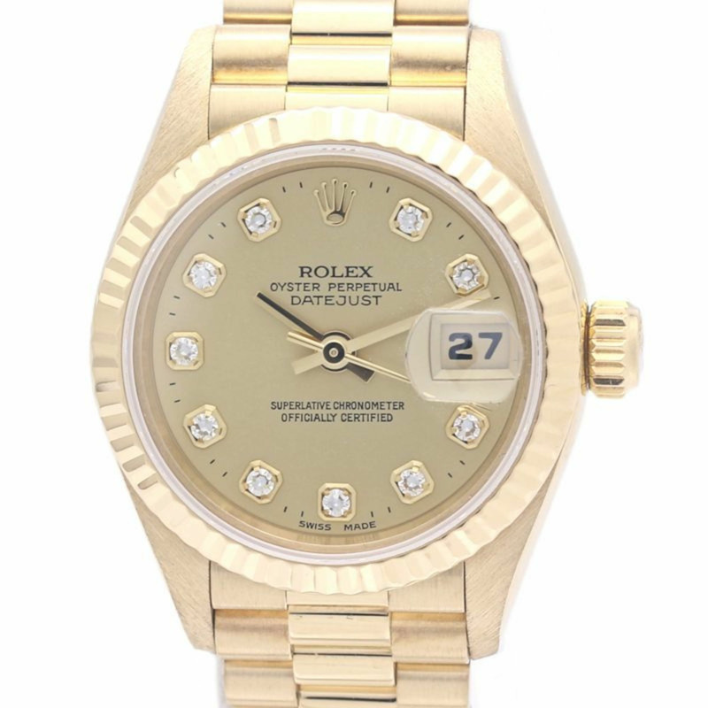 勞力士 Datejust 10P 鑲鑽 69178G 女士腕錶 18K 黃金 40295-1