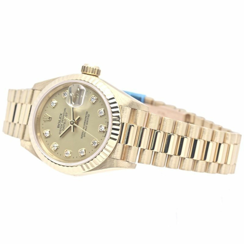 勞力士 Datejust 10P 鑲鑽 69178G 女士腕錶 18K 黃金 40295-3