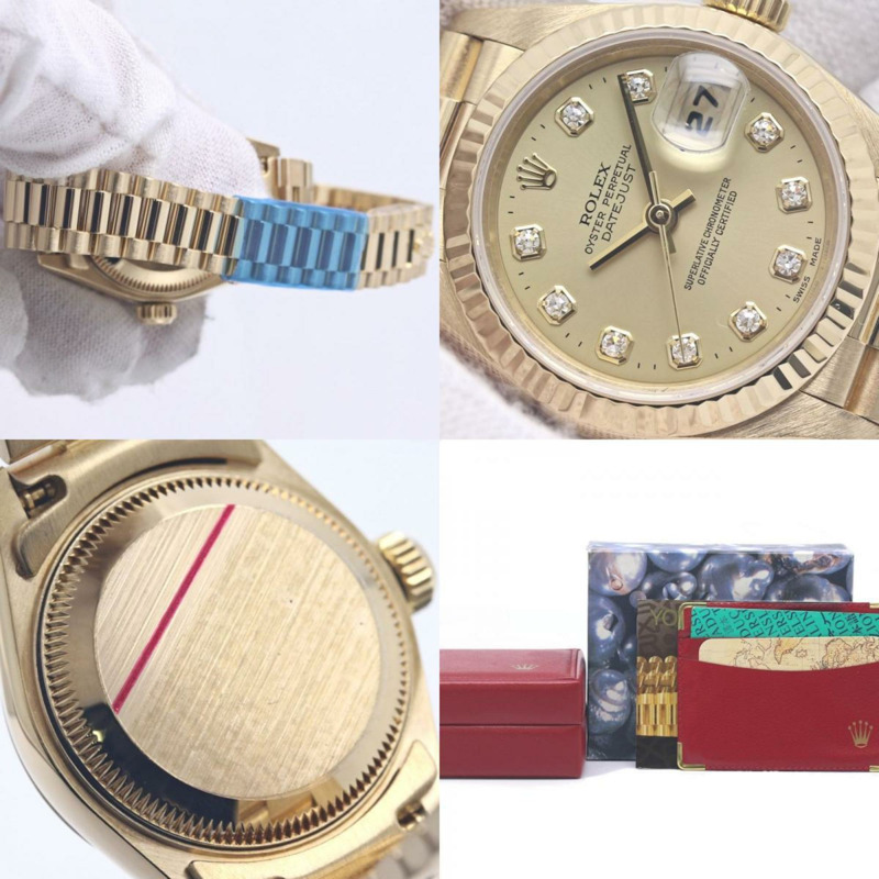 勞力士 Datejust 10P 鑲鑽 69178G 女士腕錶 18K 黃金 40295-10