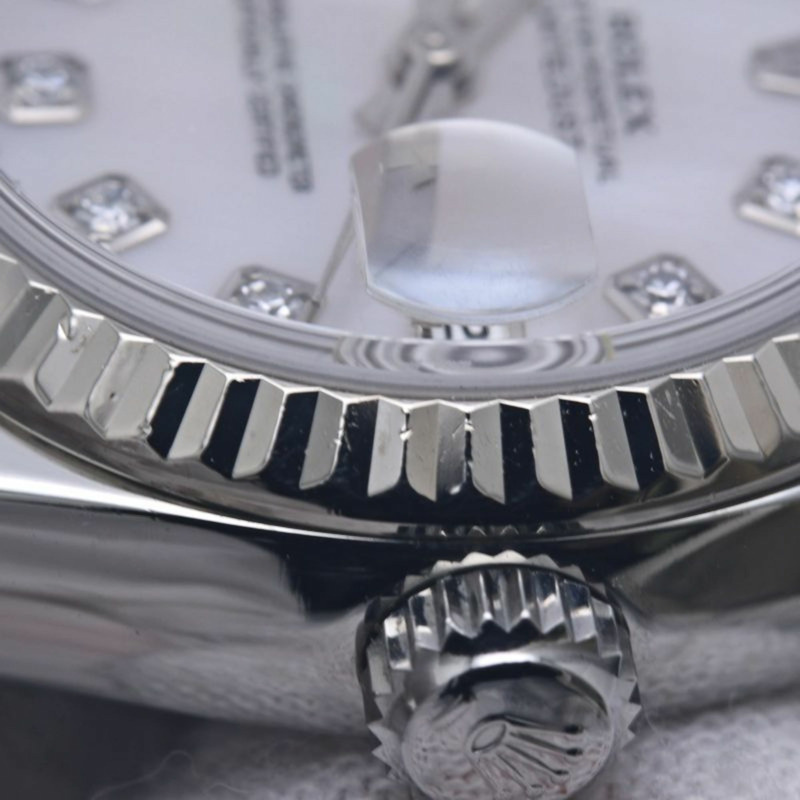 勞力士 Datejust 10P 鑲鑽白色珍珠貝母女士腕錶 179174NG 18K 金 x 不鏽鋼 40297-14
