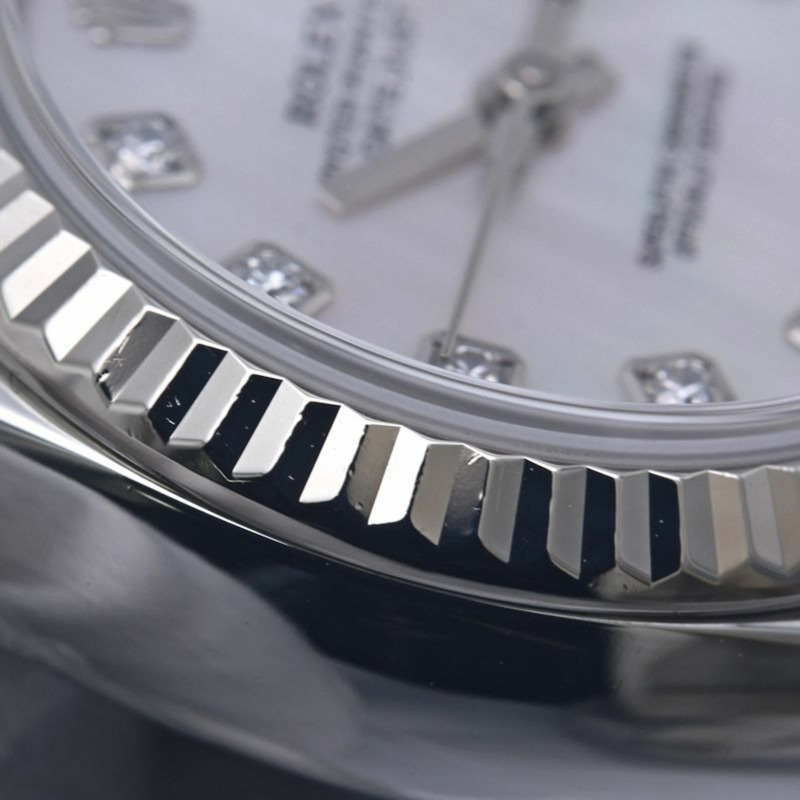 勞力士 Datejust 10P 鑲鑽白色珍珠貝母女士腕錶 179174NG 18K 金 x 不鏽鋼 40297-16