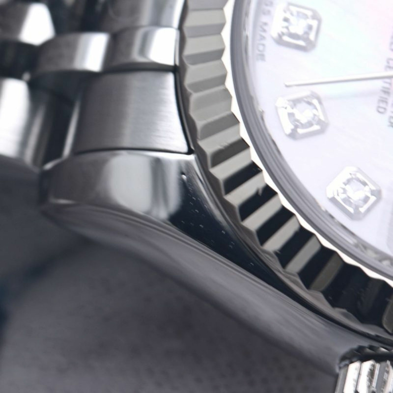 勞力士 Datejust 10P 鑲鑽白色珍珠貝母女士腕錶 179174NG 18K 金 x 不鏽鋼 40297-18