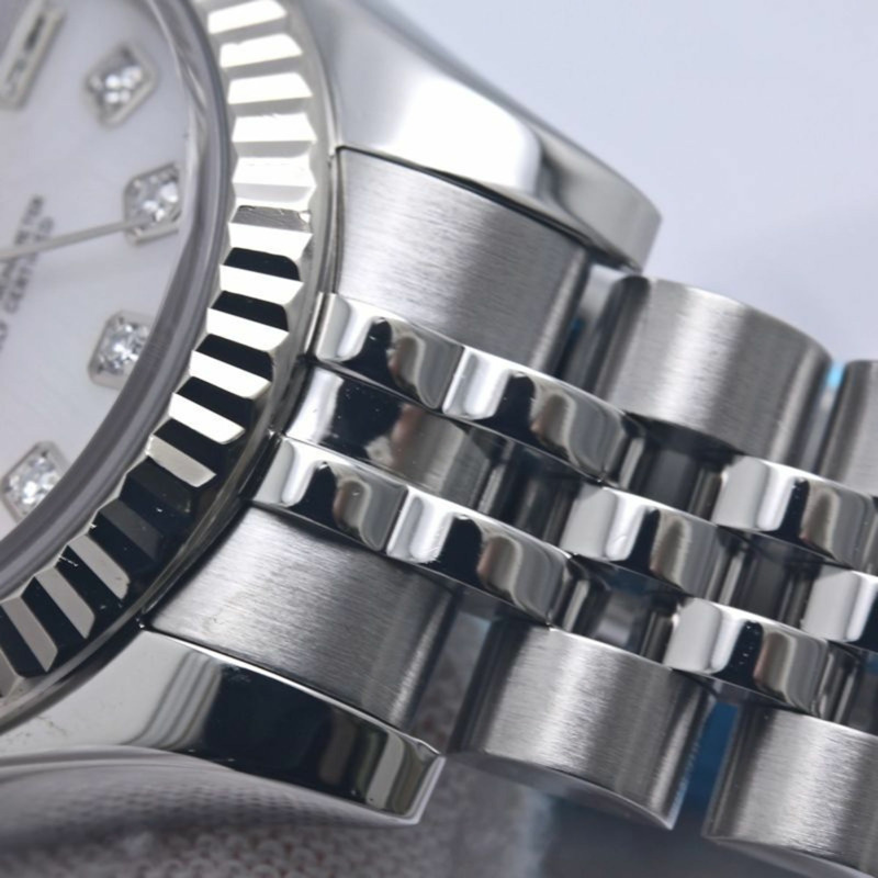 勞力士 Datejust 10P 鑲鑽白色珍珠貝母女士腕錶 179174NG 18K 金 x 不鏽鋼 40297-20