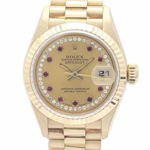 Rolex Datejust Millyard 鑽石紅寶石 69178LR 女士腕錶 18K 黃金 40294