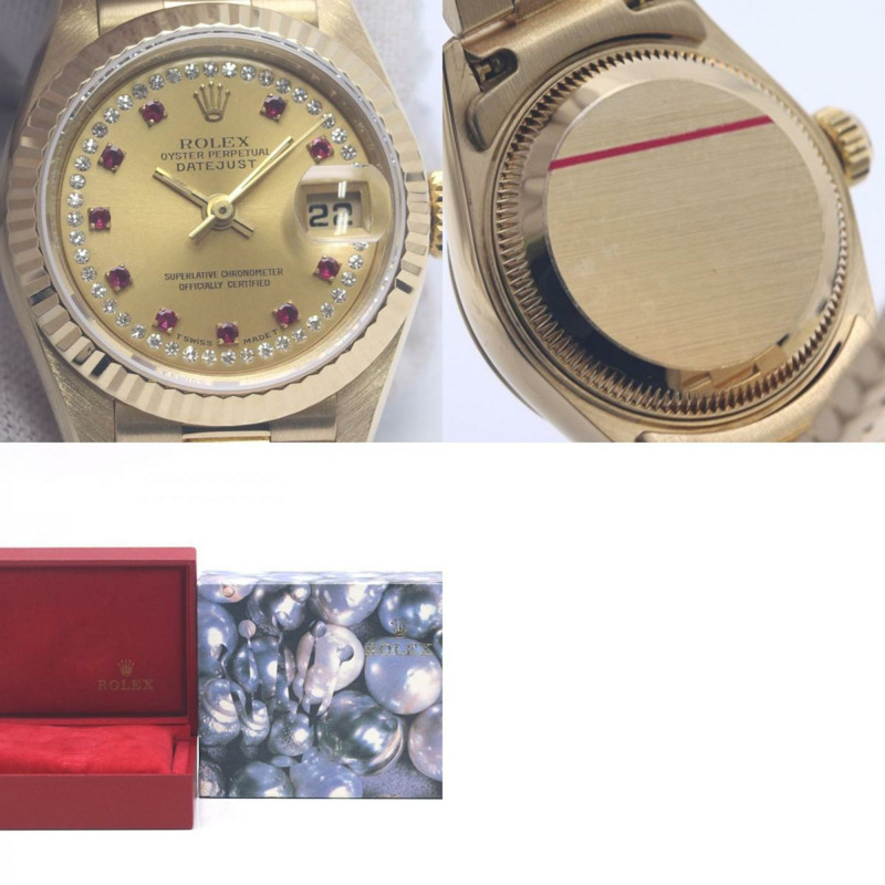 Rolex Datejust Millyard 鑽石紅寶石 69178LR 女士腕錶 18K 黃金 40294-10