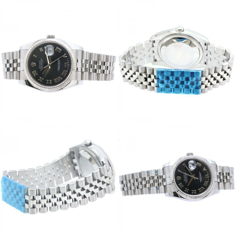 勞力士 Datejust 黑色旭日紋 116234 男士腕錶 18K 白金 x 不鏽鋼 40293-3