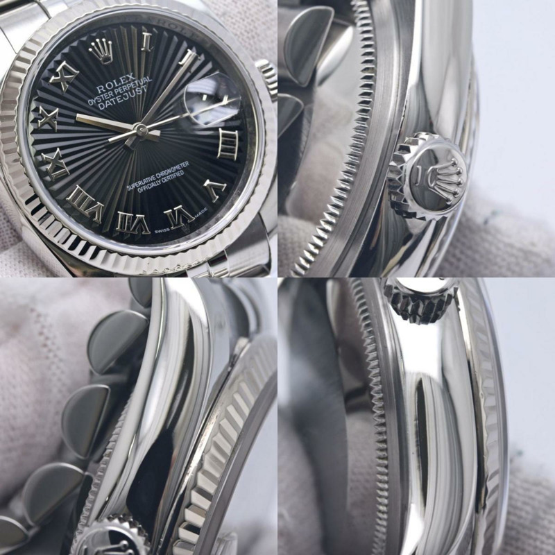 勞力士 Datejust 黑色旭日紋 116234 男士腕錶 18K 白金 x 不鏽鋼 40293-4