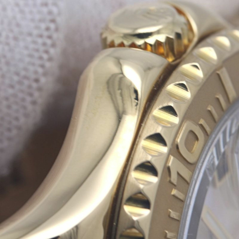 勞力士遊艇名仕型 8P 鑲鑽 3P 藍寶石白殼 69628NGS 女士腕錶 18K 黃金 40292-8