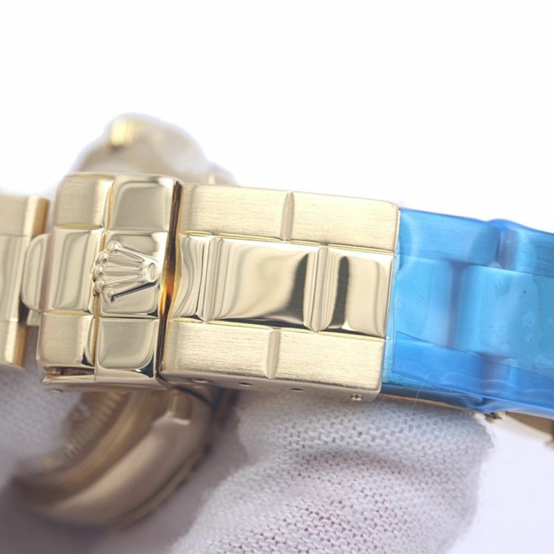 勞力士遊艇名仕型 8P 鑲鑽 3P 藍寶石白殼 69628NGS 女士腕錶 18K 黃金 40292-27