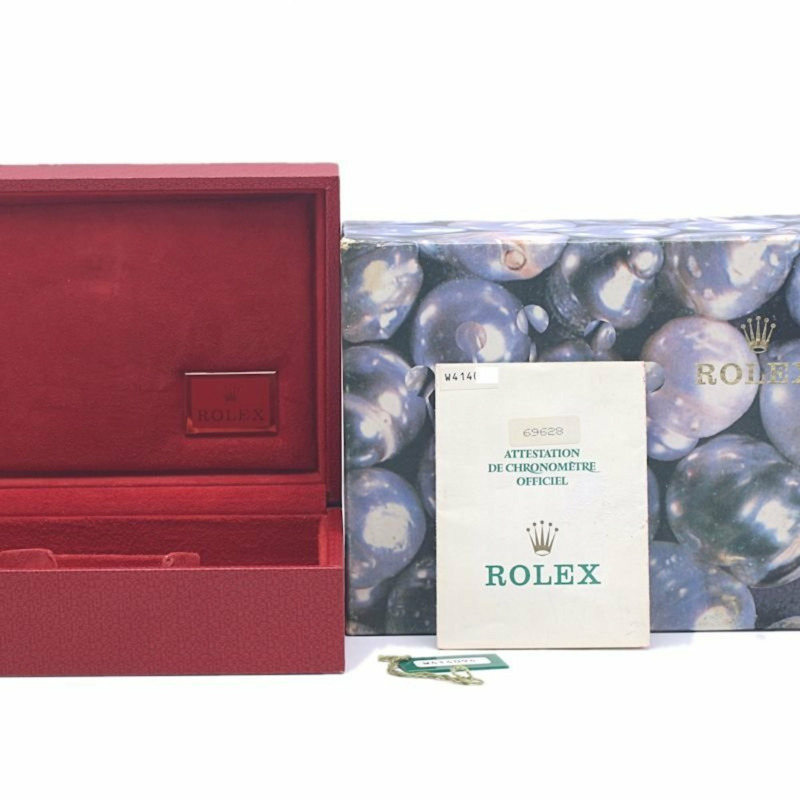 勞力士遊艇名仕型 8P 鑲鑽 3P 藍寶石白殼 69628NGS 女士腕錶 18K 黃金 40292-31